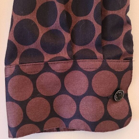 Foxcroft Womens Long Sleeve Polka Dots Button Front Wrinkle Free Blouse  Size 8 - Picture 9 of 10